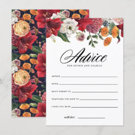 Tarjeta De Recepción Consejos y deseos de boda de Amarilis Rojo Acuarel