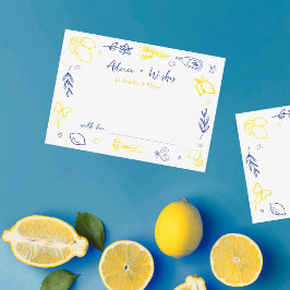 Tarjeta De Recepción Consejos y deseos de duchas de novias italianas a