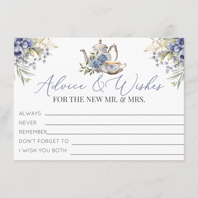 Tarjeta De Recepción Consejos y deseos de duchas mareales florales para (Anverso)