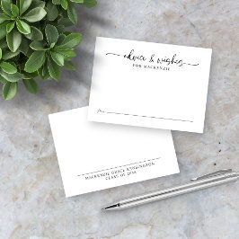 Tarjeta De Recepción Consejos y deseos de graduación en un guión elegan