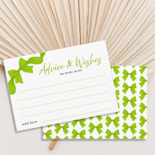 Tarjeta De Recepción Consejos y Deseos de Lazo Coquette Verde Lima Mode