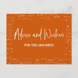 Tarjeta De Recepción Consejos y deseos de naranja para el graduado 