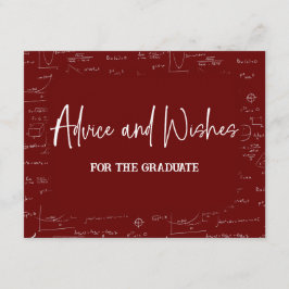 Tarjeta De Recepción Consejos y deseos granate para el graduado