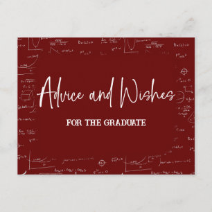 Tarjeta De Recepción Consejos y deseos granate para el graduado