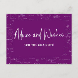 Tarjeta De Recepción Consejos y deseos morados para el graduado 