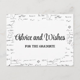Tarjeta De Recepción Consejos y deseos para graduados de guiones blanco