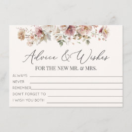 Tarjeta De Recepción Consejos y deseos para la ducha de flores silvestr
