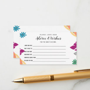 Tarjeta De Recepción Consejos y deseos para la novia