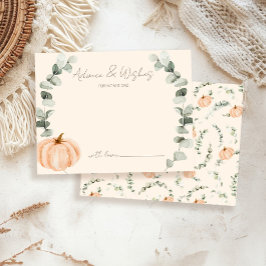 Tarjeta De Recepción Consejos y deseos para la pequeña calabaza Baby Sh