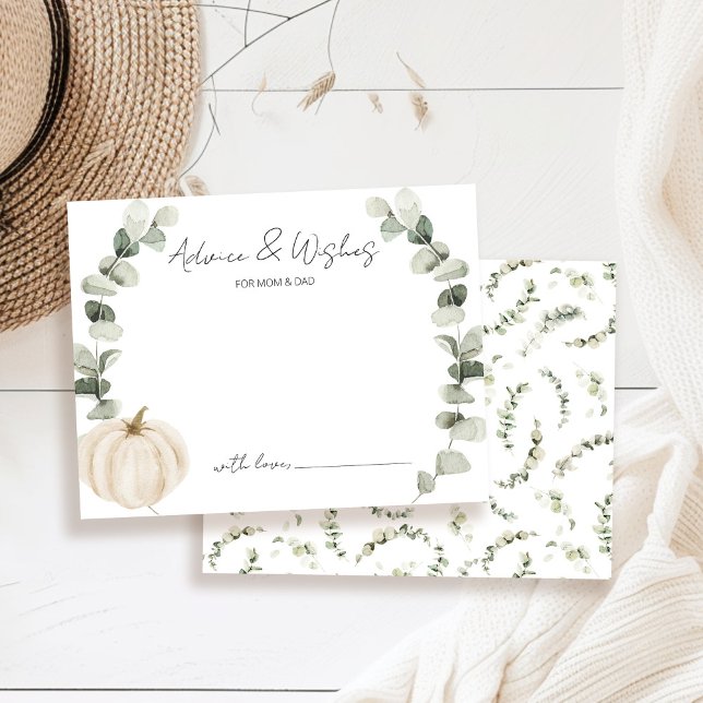 Tarjeta De Recepción Consejos y deseos para la pequeña calabaza Baby Sh (Subido por el creador)