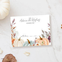 Tarjeta De Recepción Consejos y deseos para la pequeña calabaza Baby Sh