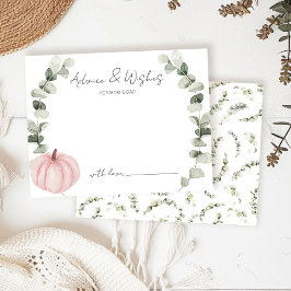 Tarjeta De Recepción Consejos y deseos para la pequeña calabaza Baby Sh