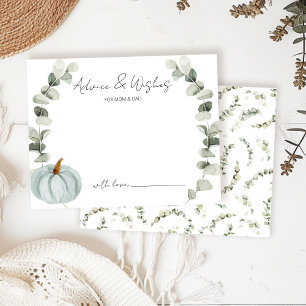 Tarjeta De Recepción Consejos y deseos para la pequeña calabaza Baby Sh