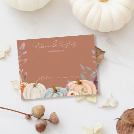 Tarjeta De Recepción Consejos y deseos para la pequeña calabaza Baby Sh