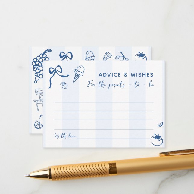 Tarjeta De Recepción Consejos y deseos para los padres italianos (Anverso/Reverso In Situ)