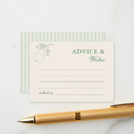Tarjeta De Recepción Consejos y deseos perfectos para las novias Pear