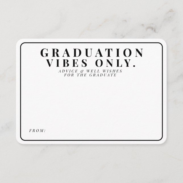 Tarjeta De Recepción Consejos y deseos únicamente de vibes de graduació (Anverso)