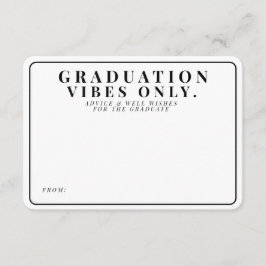 Tarjeta De Recepción Consejos y deseos únicamente de vibes de graduació