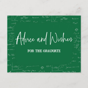 Tarjeta De Recepción Consejos y deseos verdes para el graduado 