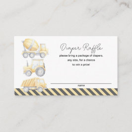 Tarjeta De Recepción Construcción temática Baby Shower Diaper Raffle
