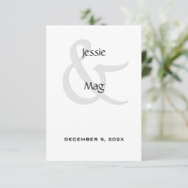 Tarjeta De Recepción Contemporáneo negro y blanco