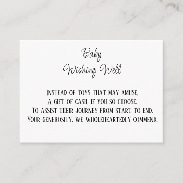 Tarjeta De Recepción Contribución monetaria Deseos De Bebé (Anverso)