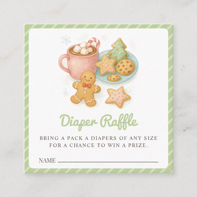 Tarjeta De Recepción Cookies y Cocoa Winter Baby Shower (Anverso)