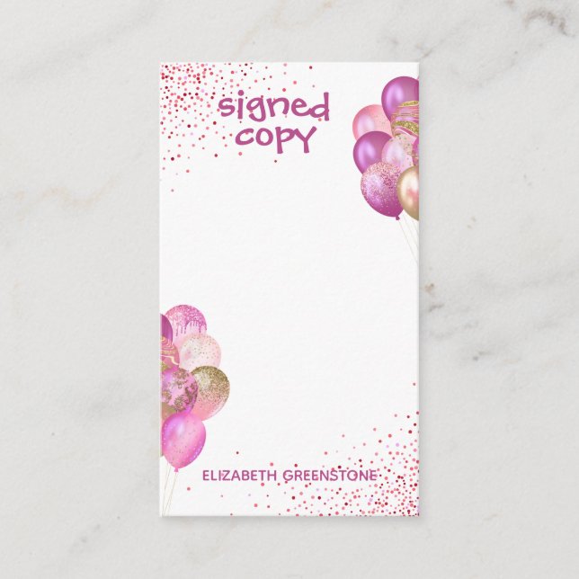 Tarjeta De Recepción Copia promocional de autor glamoroso firmada (Anverso)