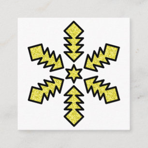 Tarjeta De Recepción Copo de Nieve Brillante - Estrella Amarilla