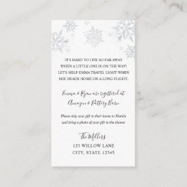 Tarjeta De Recepción Copo de nieve Inserción de ducha de bebé de larga 