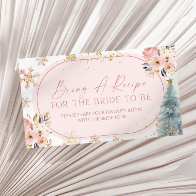 Tarjeta De Recepción Copo De Nieve Invierno Rosa Ducha De Novias Trae U (Subido por el creador)