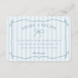 Tarjeta De Recepción Coqueta Azul Bow Pastel Bridal Compartir una recet