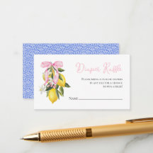 Coqueta Lemon Pink Bow ducha bebé Diaper Raffle