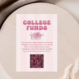 Tarjeta De Recepción Coquette Bow Graduation College Funds
