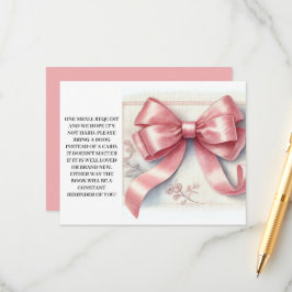 Tarjeta De Recepción Coquette Bow rosa Bebé ducha Bodegas para bebé