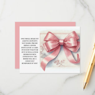 Tarjeta De Recepción Coquette Bow rosa Bebé ducha Bodegas para bebé
