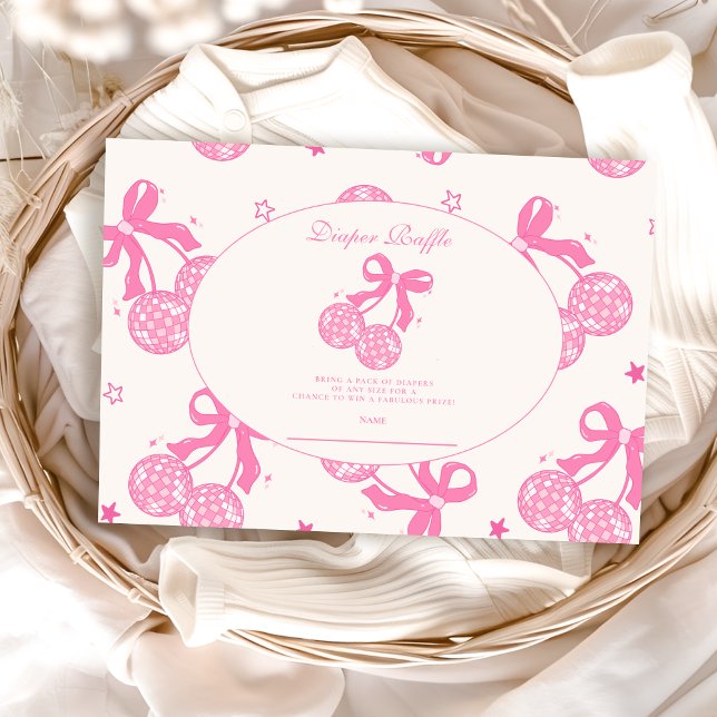 Tarjeta De Recepción Coquette Cherry en el Top Baby Diapper Raffle (Subido por el creador)