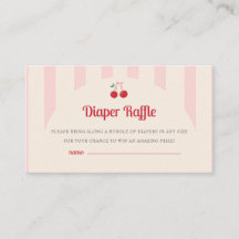 Coquette Cherry en el Top Baby Shower Diaper Raffl