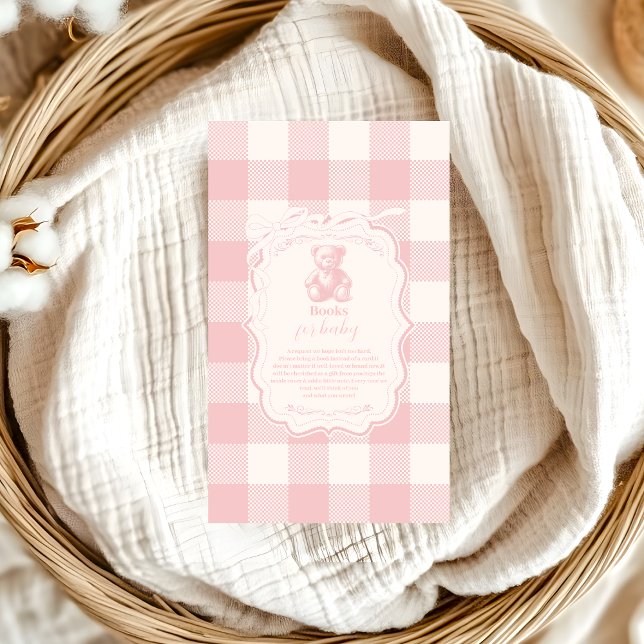 Tarjeta De Recepción Coquette Gingham Libros Franceses de Teddy para el (Subido por el creador)