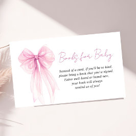 Tarjeta De Recepción Coquette Rosa Bow Libros Para Niña Ducha
