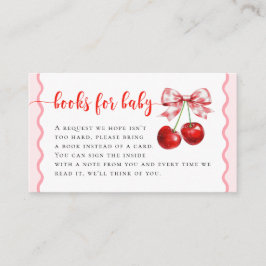 Tarjeta De Recepción Coquette Rosa Cherry Baby Shower Books Para El Beb