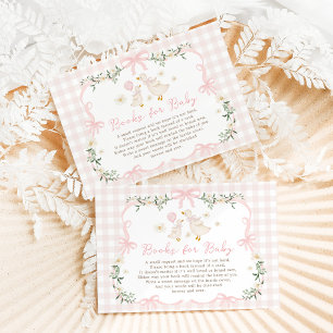 Tarjeta De Recepción Coquette Silly Goose Pink Bow Books para la niña