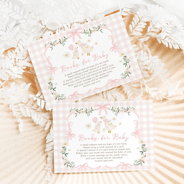 Tarjeta De Recepción Coquette Silly Goose Pink Bow Books para la niña (Subido por el creador)