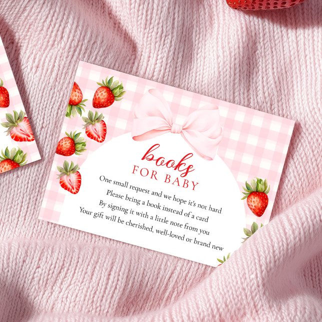 Tarjeta De Recepción Coquette Strawberry Baby Shower Books para el bebé (Subido por el creador)