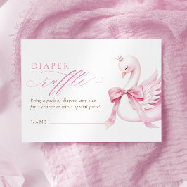 Tarjeta De Recepción Coquette Swan Princess Baby Shower Diaper Raffle
