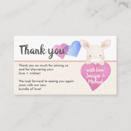 Tarjeta De Recepción Cora Cute Conejito Conejo Bebé Gracias