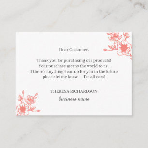 Tarjeta De Recepción Coral Magnolia Wreath Gracias por tu compra