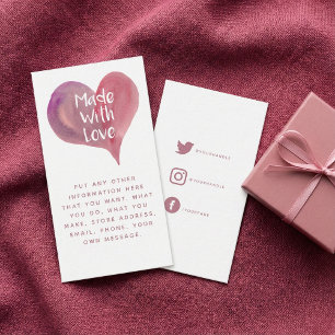 Tarjeta De Recepción Corazón acuarela, hecho con vínculos sociales de a