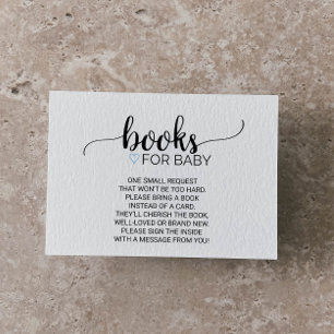 Tarjeta De Recepción Corazón azul   Inserción de solicitud de libro de 