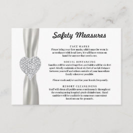 Tarjeta De Recepción Corazón de Diamante Medidas de Seguridad con Cintu